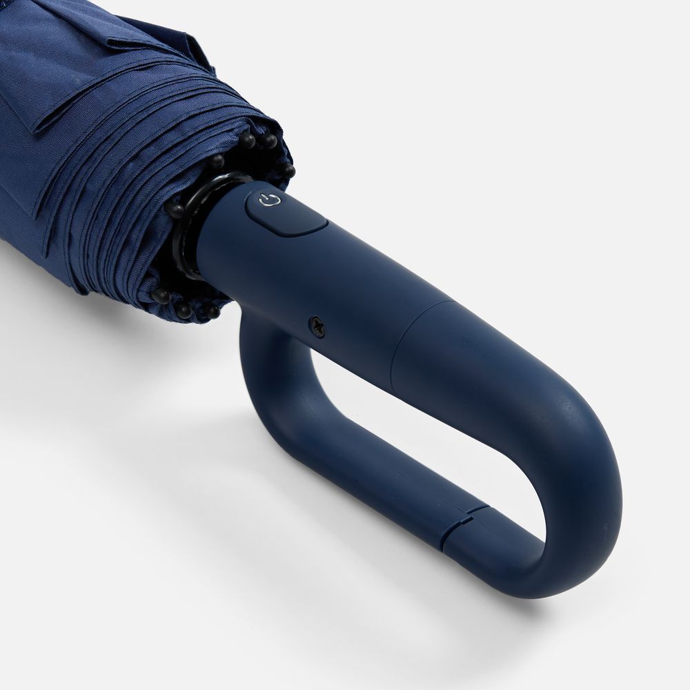 Зонт складной Skymate с УФ-защитой и ручкой-карабином, темно-синий