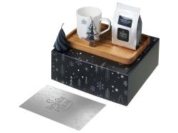 Подарочный набор с кружкой, подносом, свечой и чаем, белый Подарочный набор с кружкой, подносом, свечой и чаем, белый