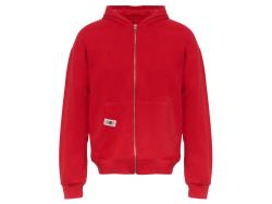 Толстовка оверсайз с капюшоном на молнии Monaco, красный, лейбл, бренд тайп и термотрансфер Толстовка оверсайз с капюшоном на молнии Monaco, красный, лейбл, бренд тайп и термотрансфер