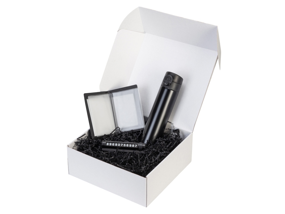 Подарочный набор Premier с термокружкой, парковочной визиткой и обложкой для документов