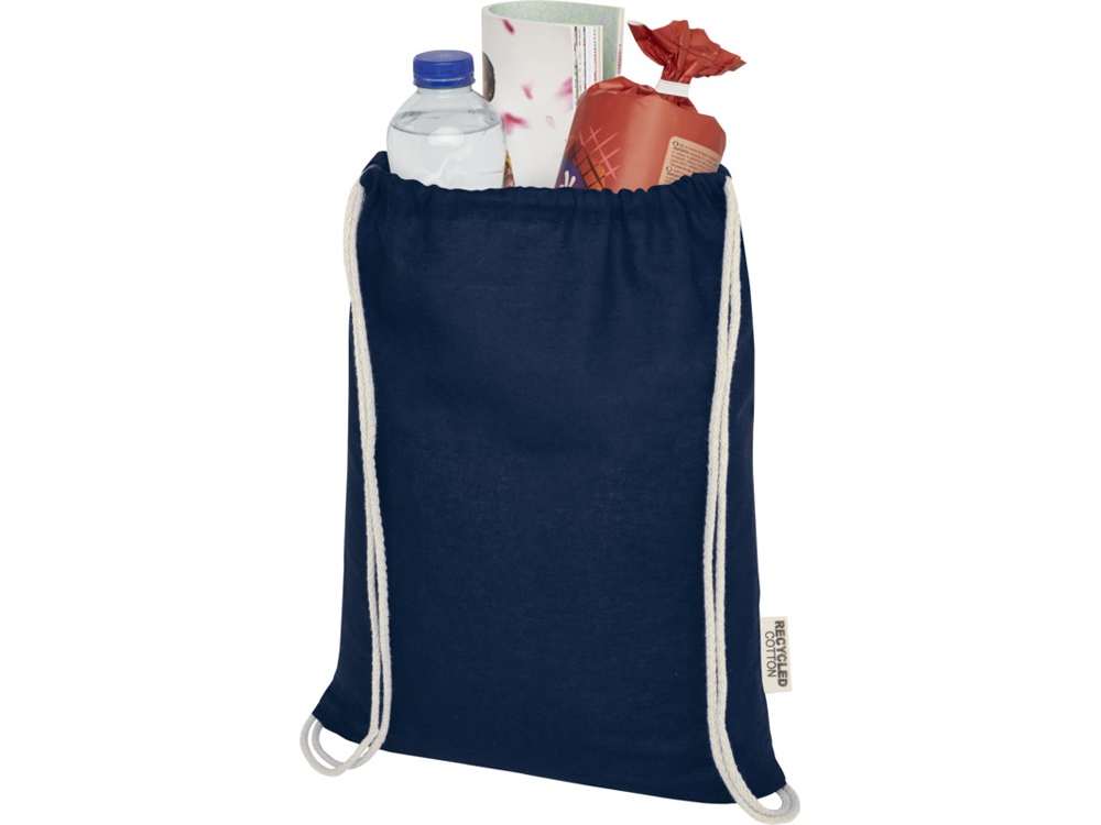 Oregon сумка-кисет из переработанного хлопка, сертифицированного согласно GRS, плотностью 140 г/м² - Темно - синий Oregon сумка-кисет из переработанного хлопка, сертифицированного согласно GRS, плотностью 140 г/м² - Темно - синий