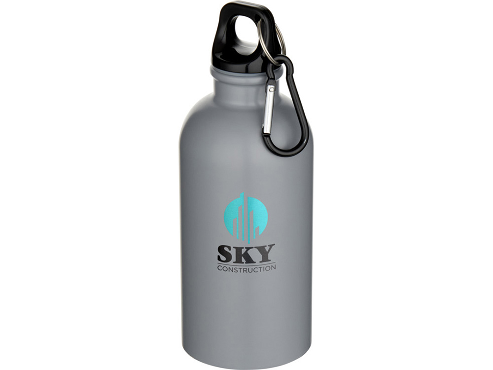 Oregon одностенная бутылка для воды с карабином, изготовленная из нержавеющей стали, сертифицированной по стандарту RCS, объемом 400 мл - Серый