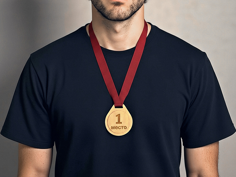 Медаль из бука Round, круг