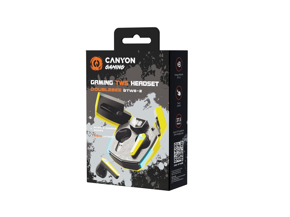 Игровая гарнитура Canyon DoubleBee GTWS-2, желтый (CND-GTWS2Y) Игровая гарнитура Canyon DoubleBee GTWS-2, желтый (CND-GTWS2Y)