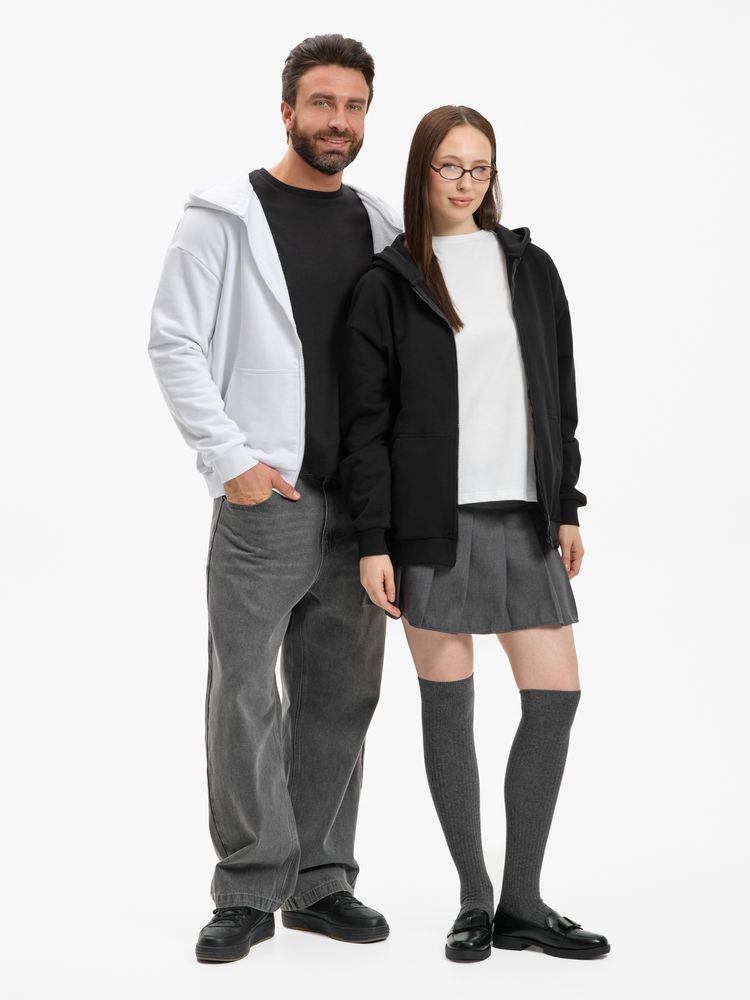 Толстовка унисекс оверсайз Sartoro, черная Толстовка унисекс оверсайз Sartoro, черная