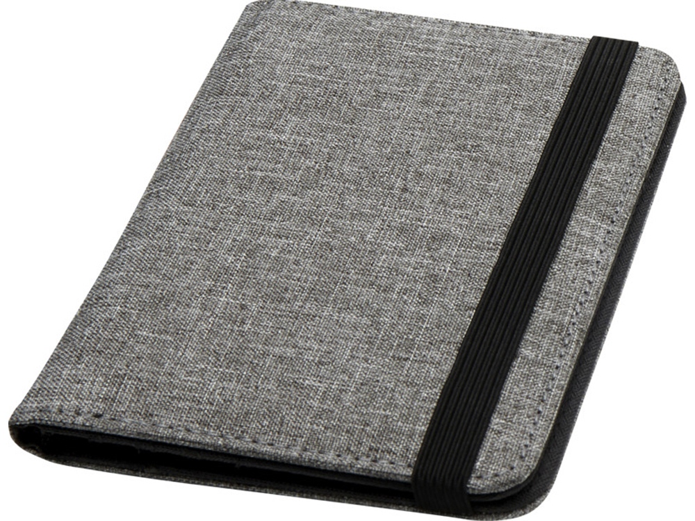 Ross Держатель паспорта с RFID-защитой из переработанного PET-пластика, сертифицированного согласно GRS - Серый яркий Ross Держатель паспорта с RFID-защитой из переработанного PET-пластика, сертифицированного согласно GRS - Серый яркий