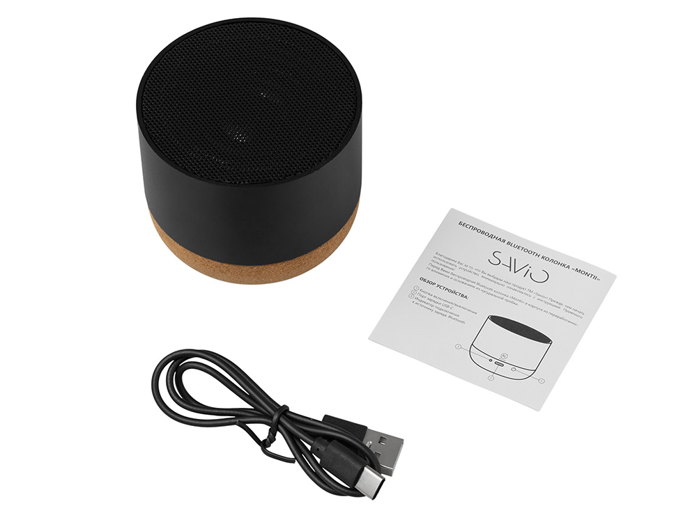 Беспроводная колонка Montii, 3 Вт, черный Беспроводная колонка Montii, 3 Вт, черный