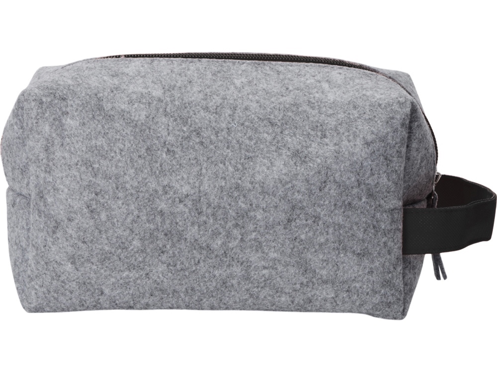 Органайзер для электроники и проводов Felt из RPET-фетра с ручкой, серый с черным