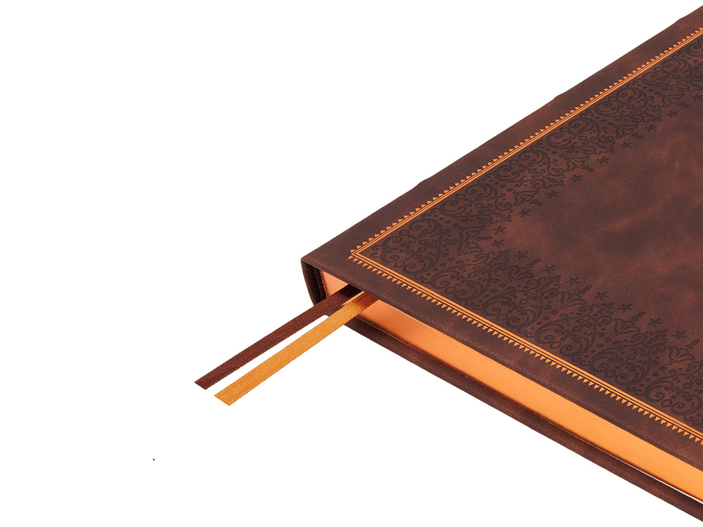 Ежедневник недатированный А4 Royal, коричневый с бронзовым срезом