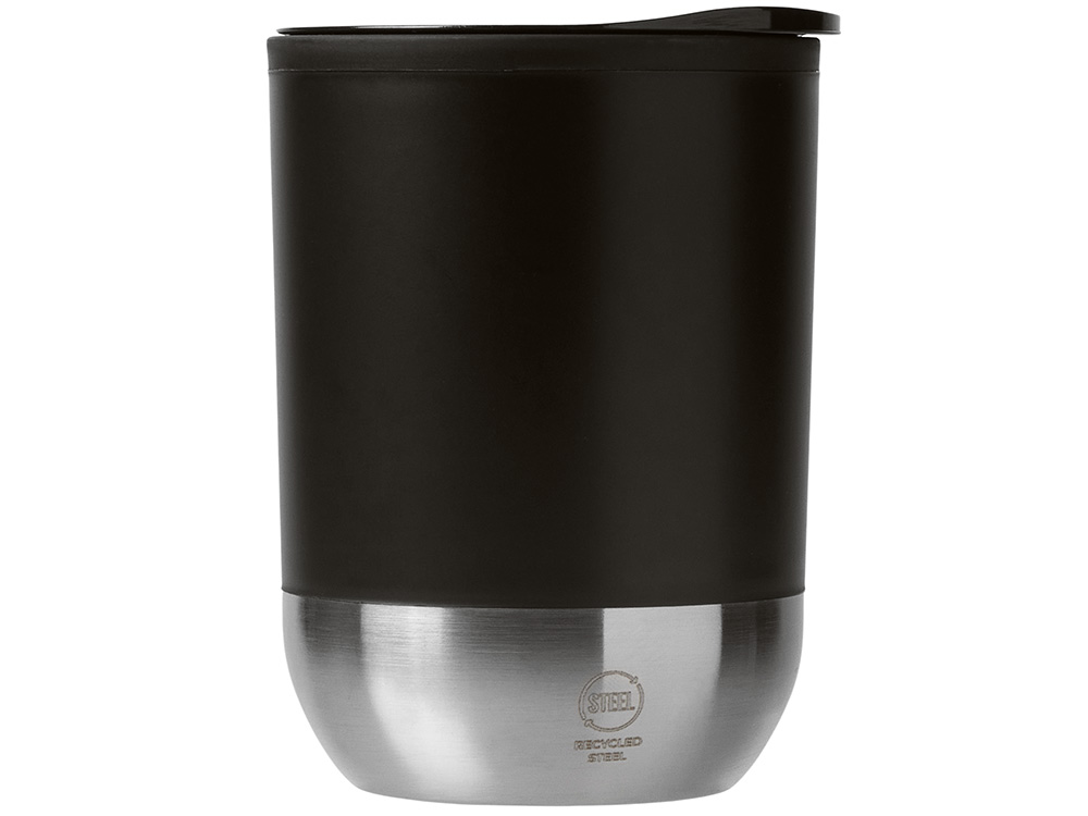 Термокружка LINDE с двойными стенками из переработанного полипропилена, черный