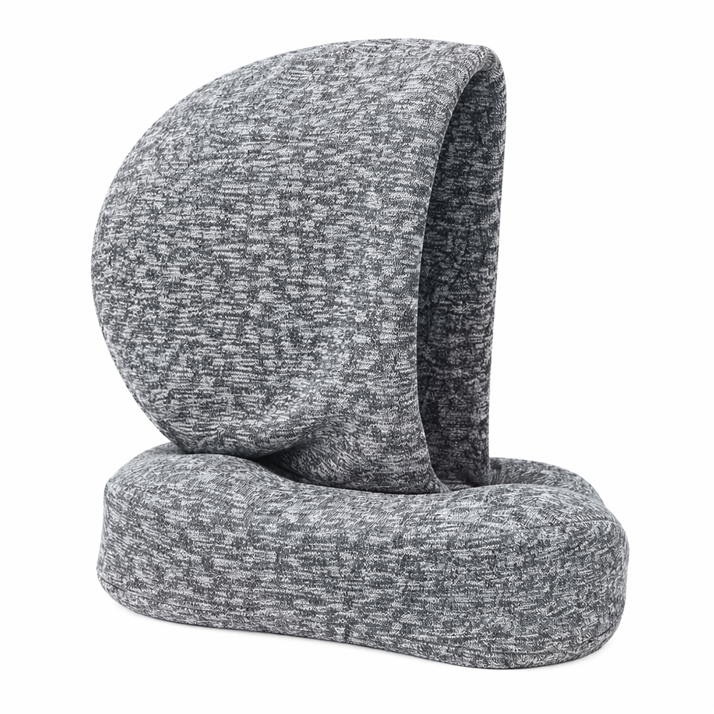 Подушка для путешествий с капюшоном Shon, тёмно-серая