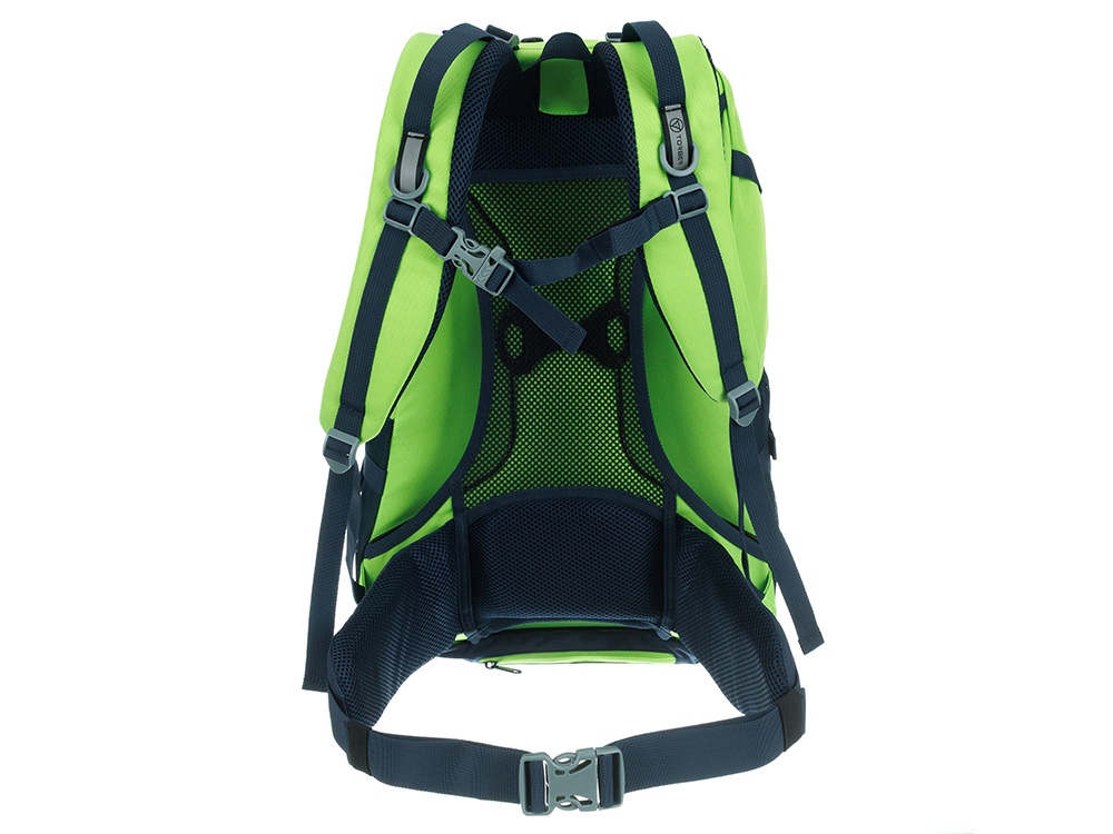 Туристический рюкзак TORBER КЕМПИНГ, синий/салатовый, полиэстер, 36 х 54 х 16 см