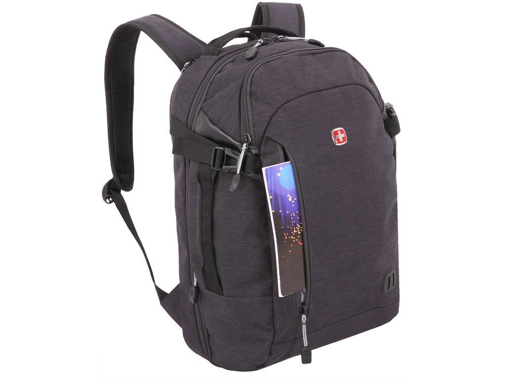 Рюкзак SWISSGEAR 15'', ткань Grey Heather, 31x20x47 см, 29 л, серый