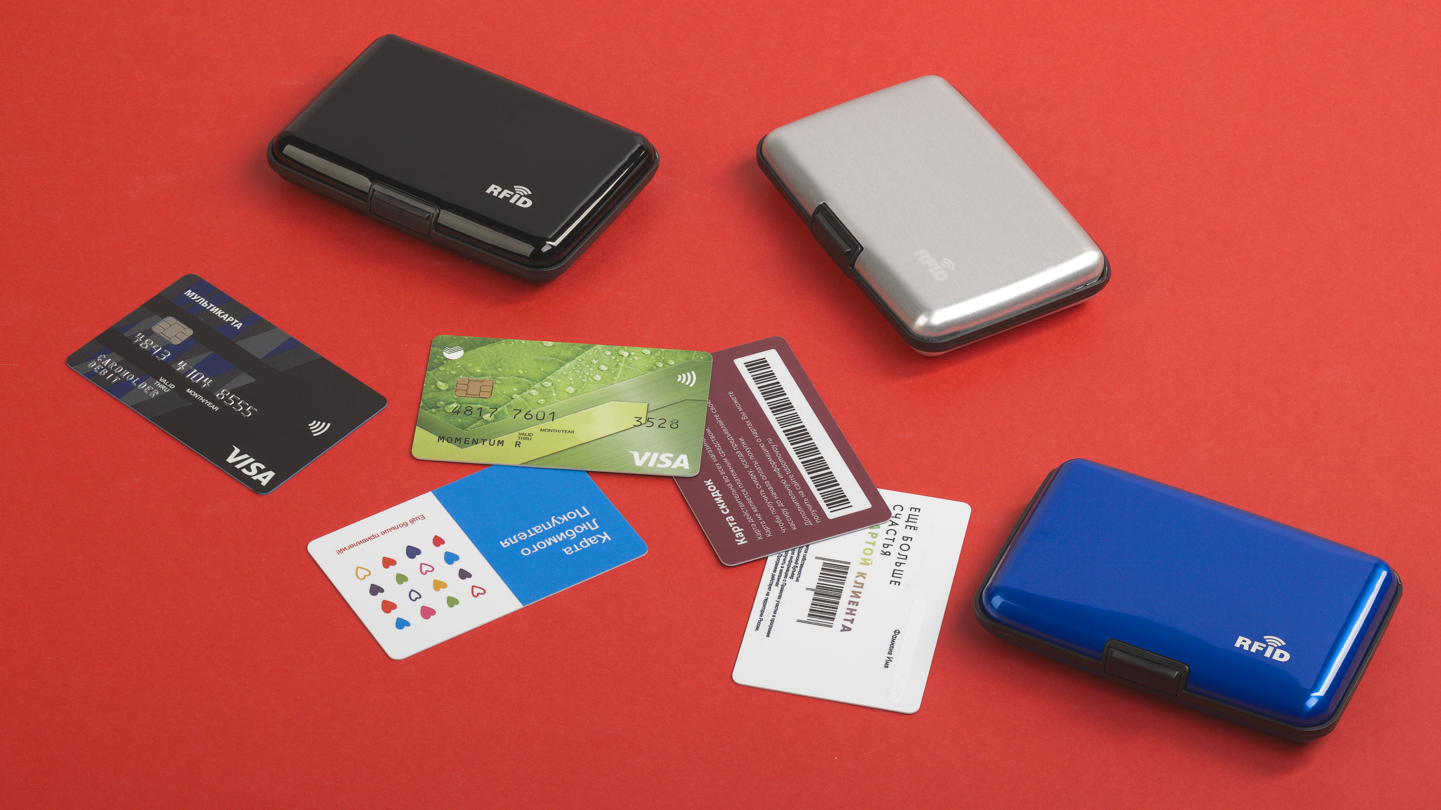 Футляр "Trust" для банковских карт и визиток с RFID - защитой от считывания данных, серебристый