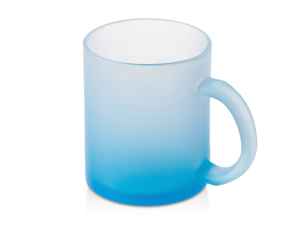 Стеклянная матовая кружка Омбре с градиентом для сублимации, синий