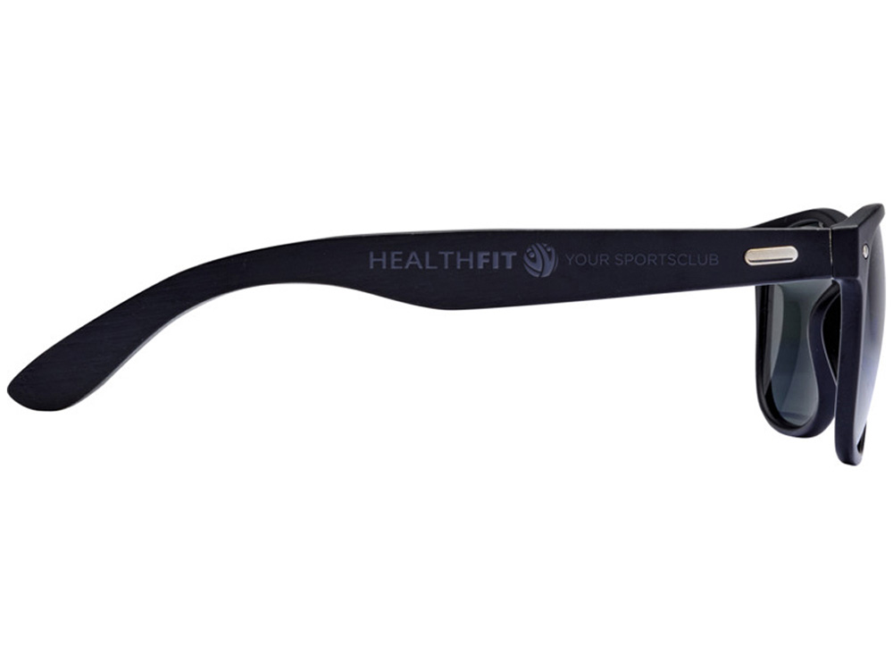 Бамбуковые солнцезащитные очки Arlo с черным покрытием - сплошной черный