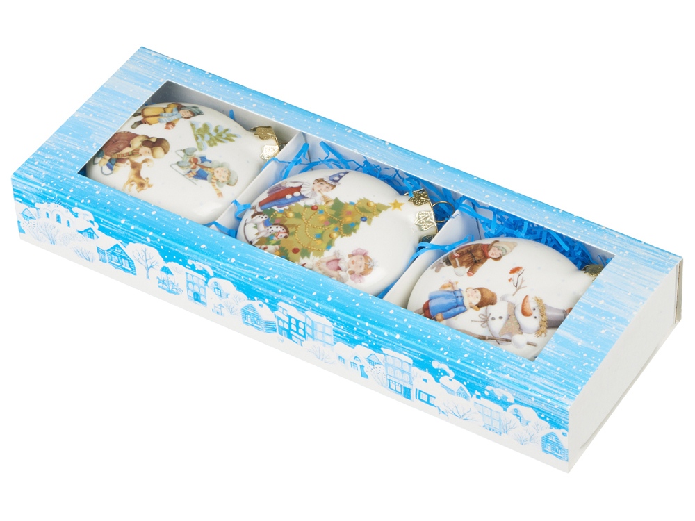 Набор новогодникх шаров, 3 шт