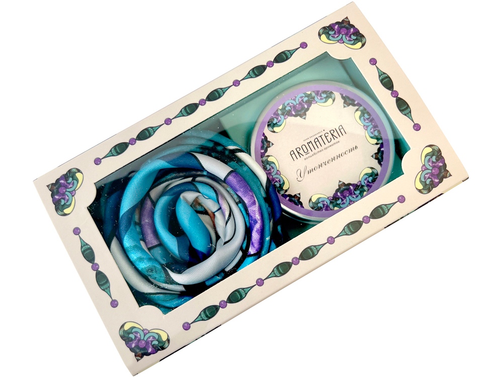 Набор: платок Каменный цветок и свеча Утонченность