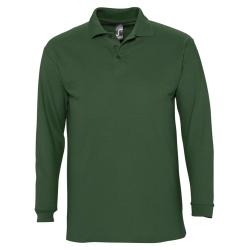 Рубашка поло мужская с длинным рукавом Winter II 210 темно-зеленая