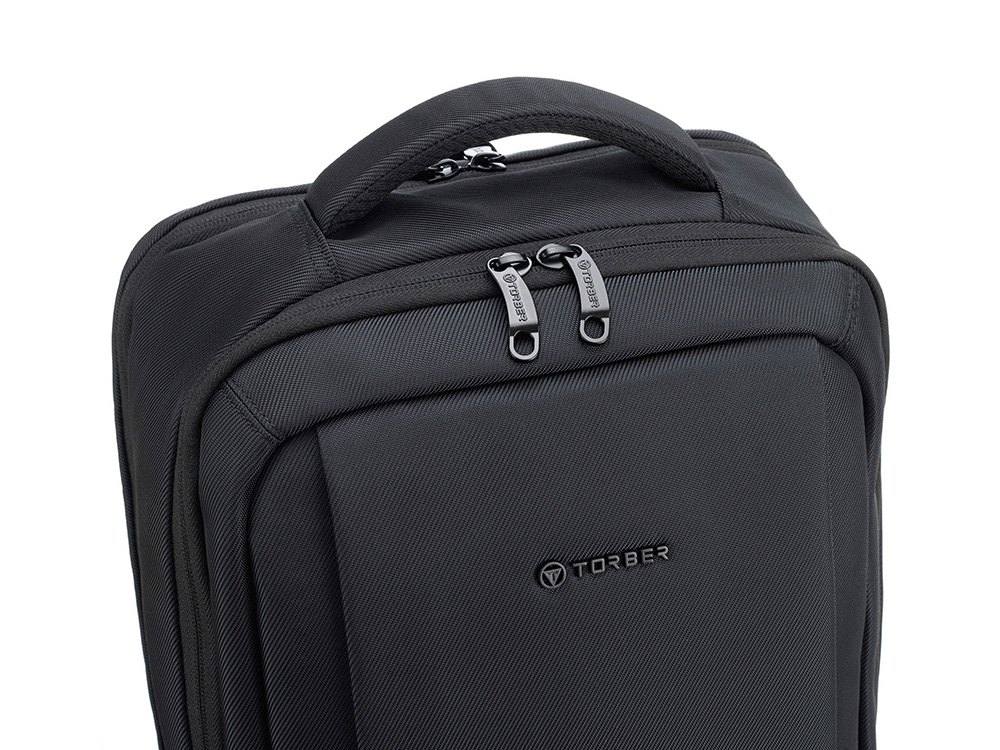 Рюкзак TORBER ВОЯЖ c отделением для ноутбука 17'', черный, полиэстер 900D, 31х17х44 см, 18 л Рюкзак TORBER ВОЯЖ c отделением для ноутбука 17'', черный, полиэстер 900D, 31х17х44 см, 18 л