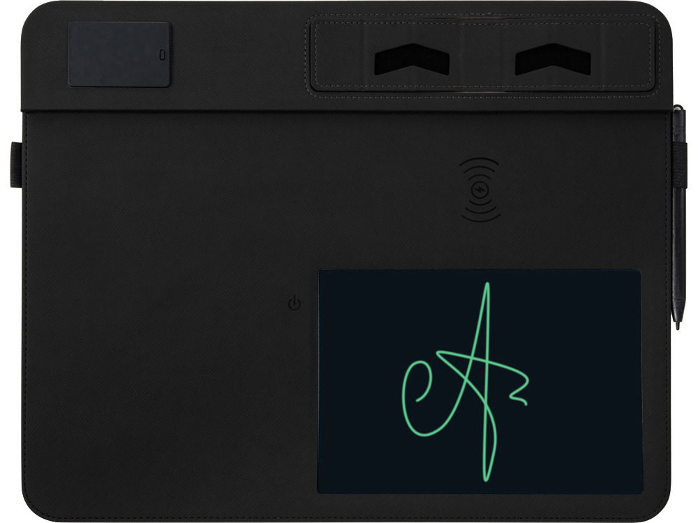 Многофункциональный коврик для мыши Multi Pad с беспроводной зарядкой и LCD экраном, 10 Вт, серый