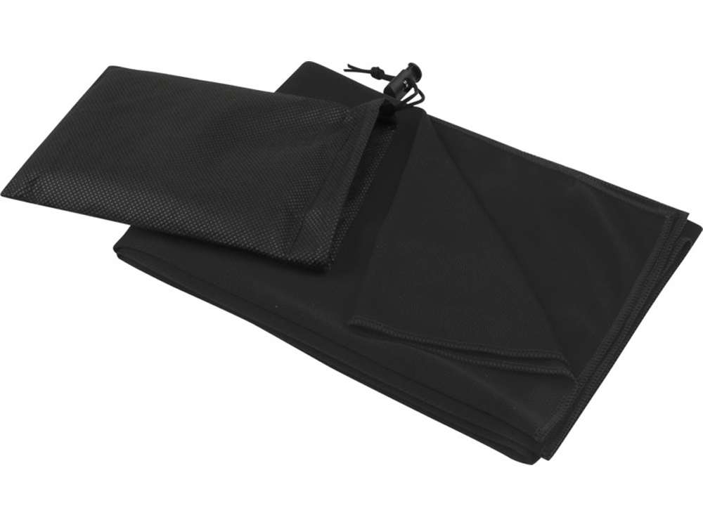 Lucas спортивное полотенце из переработанного полиэстера 50х100 см - сплошной черный