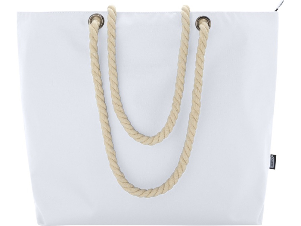 Panama пляжная эко-сумка-холодильник из переработанного материала, с ручками-шнурками 23L, белый