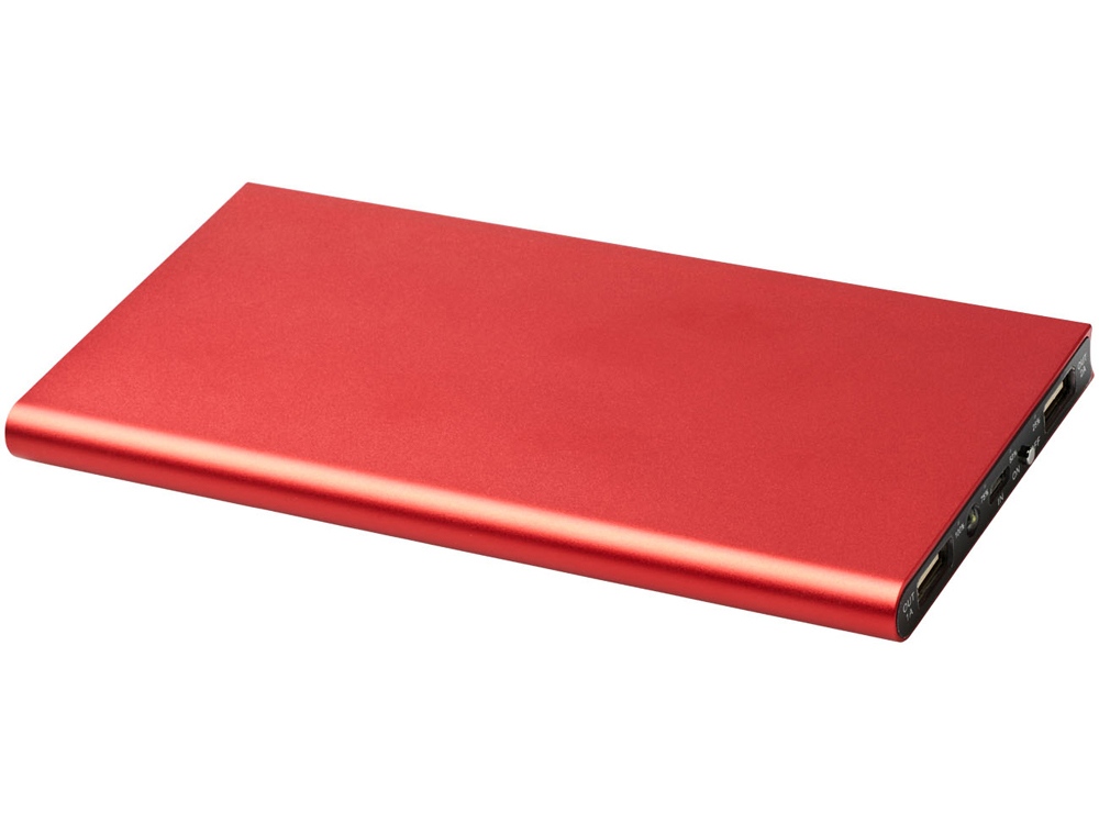 Алюминиевое портативное зарядное устройство Plate 8000 мА∙ч, красный