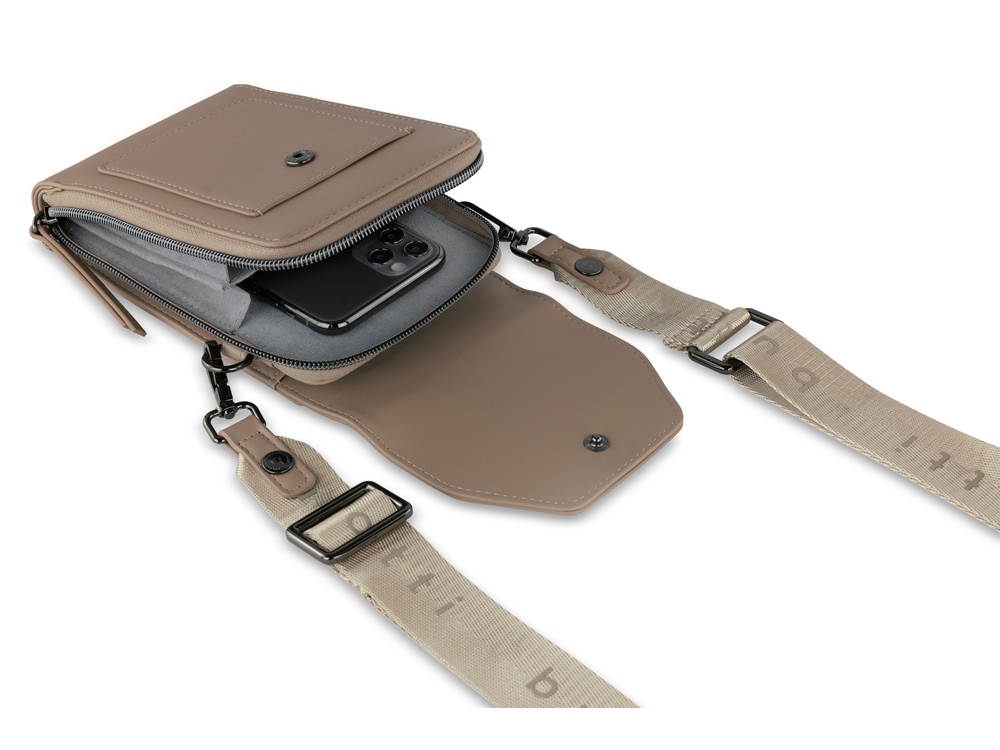 Сумка наплечная BUGATTI Almata, песочная, полиуретан, 11х4х19 см