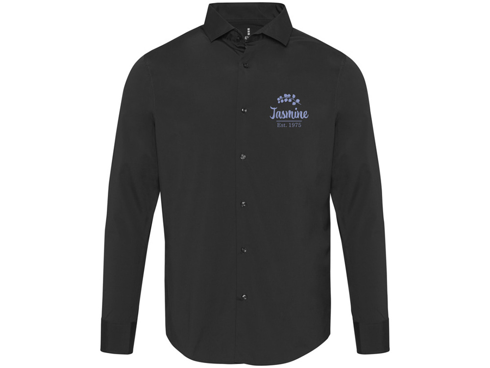 Carnelian мужская рубашка из поплина - сплошной черный