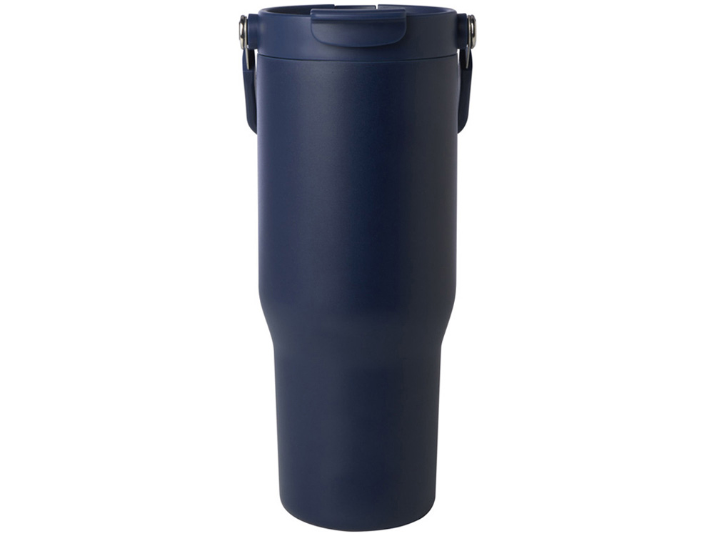 Термостакан Bronx объемом 900 мл из меди и переработанной нержавеющей стали, сертифицированной по стандарту RCS, с вакуумной изоляцией и крышкой с двойной функцией - Темно - синий