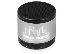Портативная колонка Ring neon с белой подсветкой корпуса, серебристый Портативная колонка Ring neon с белой подсветкой корпуса, серебристый
