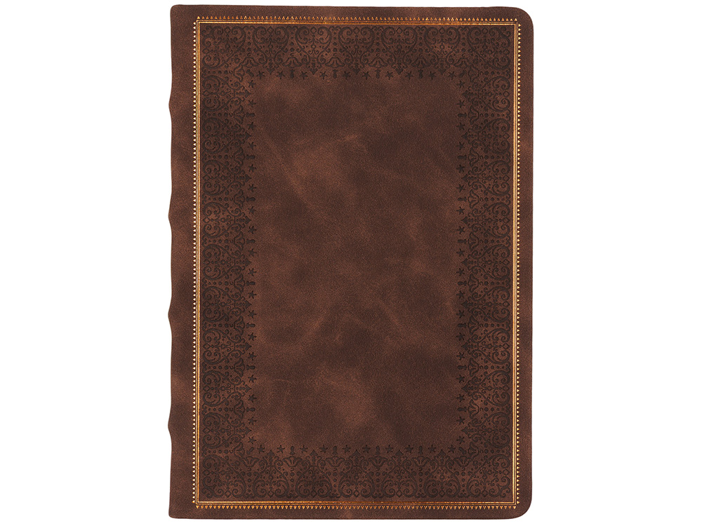 Ежедневник недатированный А5 Royal, коричневый с бронзовым срезом Ежедневник недатированный А5 Royal, коричневый с бронзовым срезом