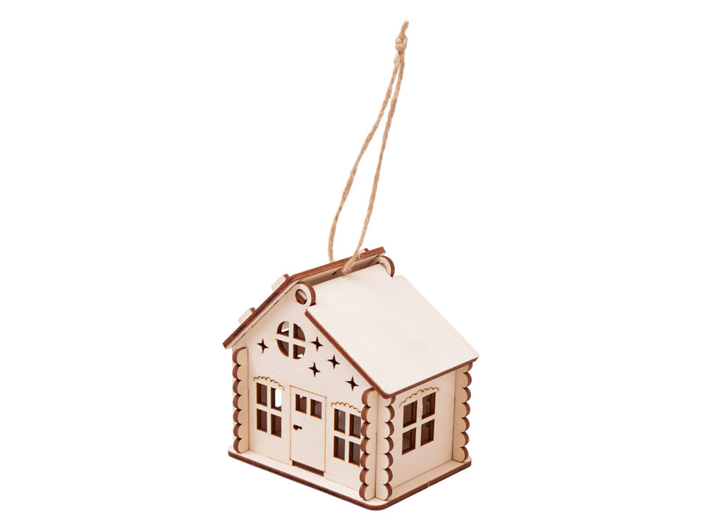 Подвеска с подсветкой домик (с мерцающей свечкой)