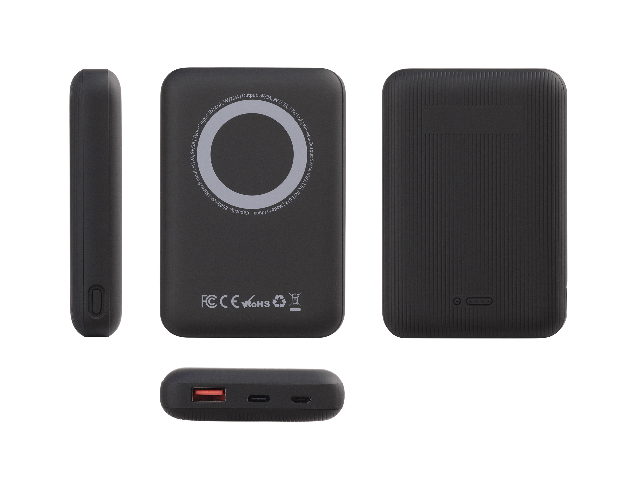 Беспроводное магнитное ЗУ "Forsage SOFTTOUCH", 8000 mAh с быстрой проводной (20W) и беспроводной (15W) зарядкой, покрытие soft touch Беспроводное магнитное ЗУ "Forsage SOFTTOUCH", 8000 mAh с быстрой проводной (20W) и беспроводной (15W) зарядкой, покрытие soft touch