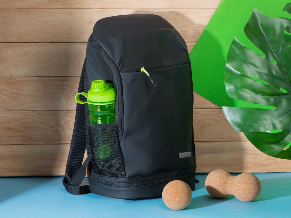 Рюкзак Gym с отделением для обуви, черный (с шильдом) (Р) Рюкзак Gym с отделением для обуви, черный (с шильдом) (Р)