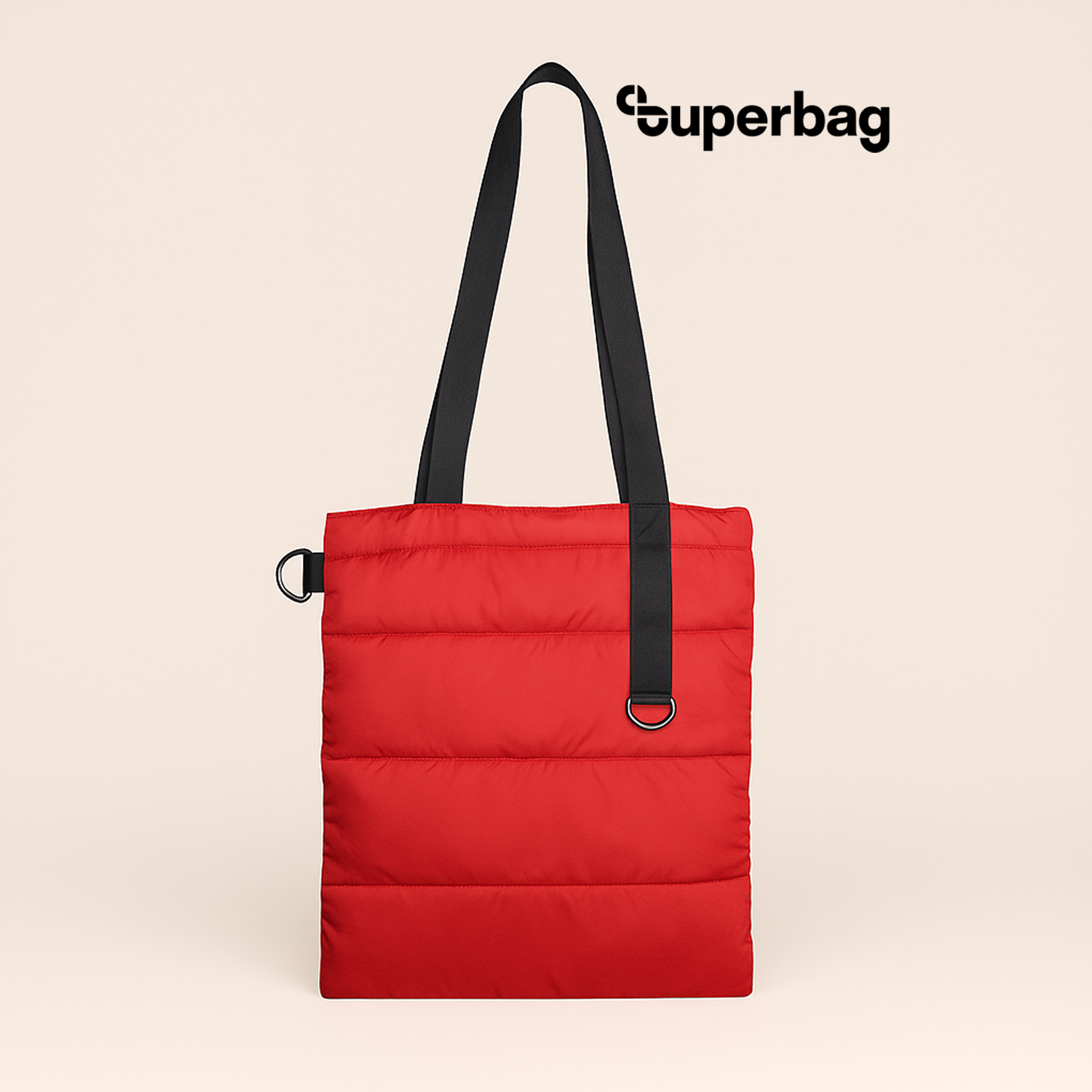 Шоппер Superbag Bubble, с кнопкой (красный с черным)