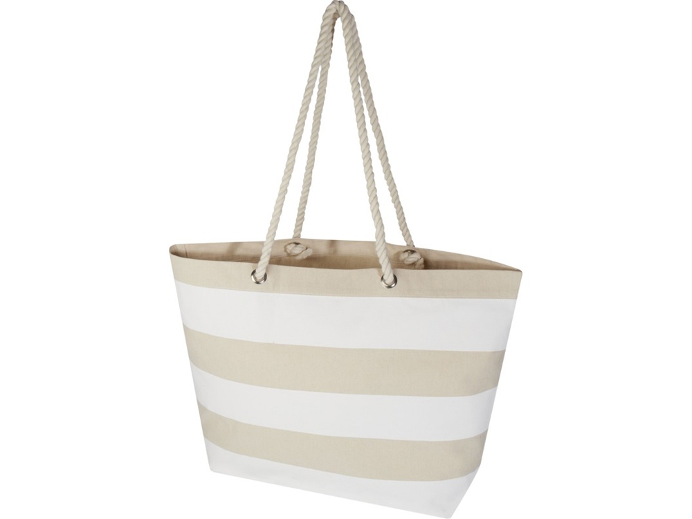 Florida пляжная эко-сумка из переработанного материала, сертифицированного по стандарту GRS, плотностью 270 г/м² 18L - Натуральный / Белый