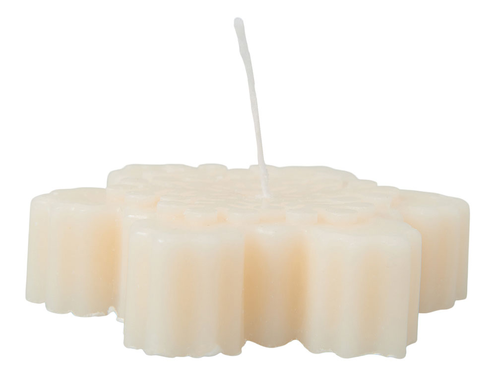 Свеча Снежинка, молочный