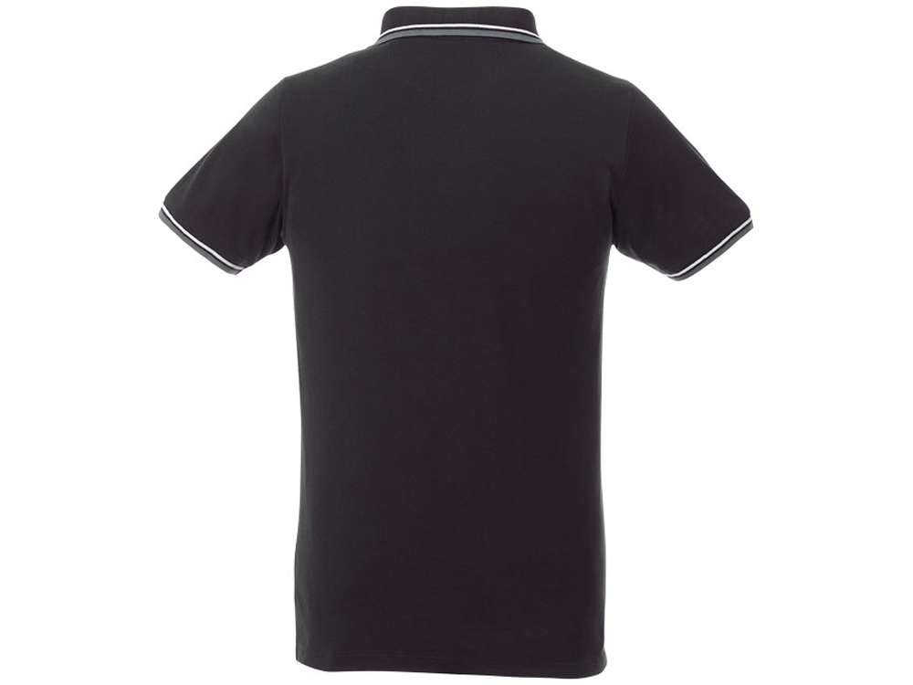 Мужская футболка поло Fairfield с коротким рукавом с проклейкой, черный/серый меланж/белый