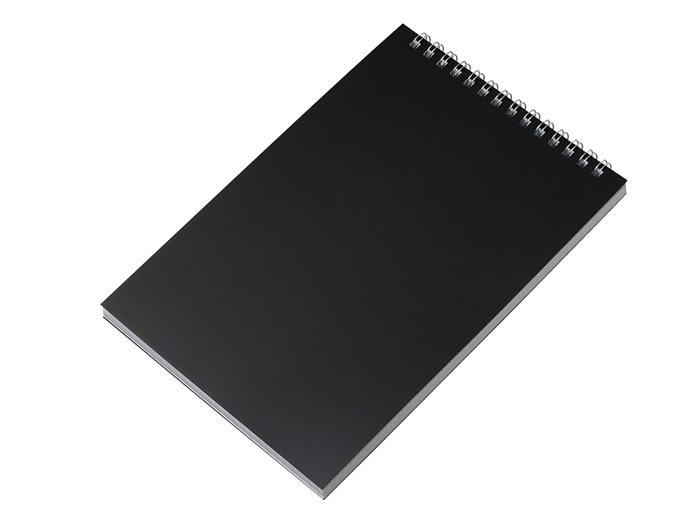 Блокнот на пружине в пластиковой обложке А5, черный