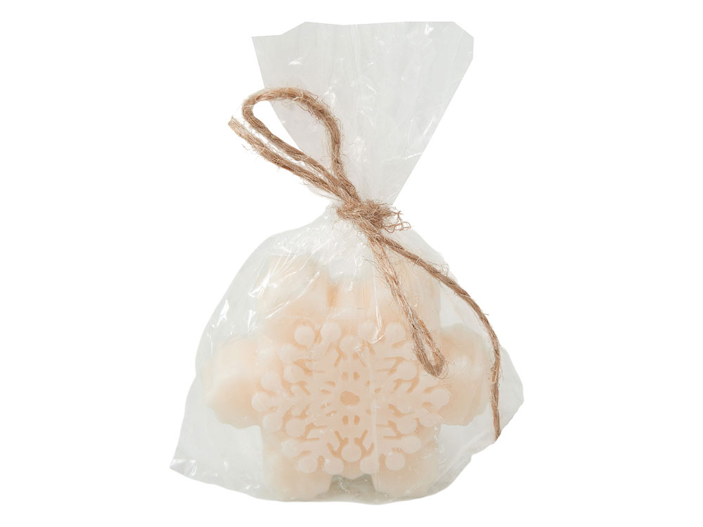 Свеча Снежинка, молочный