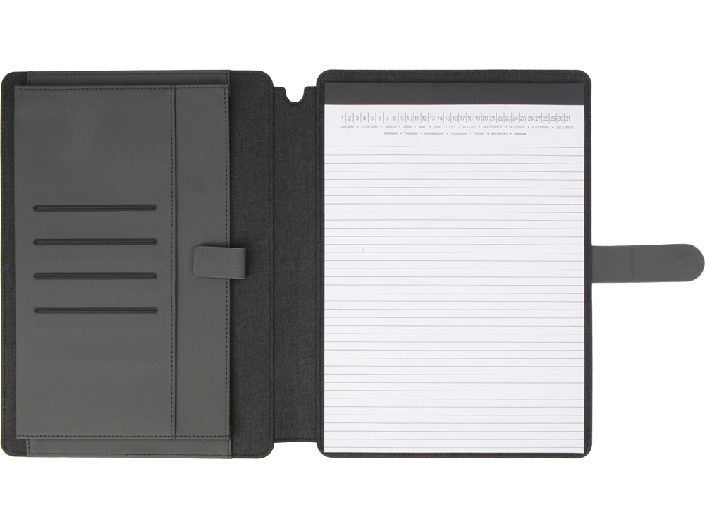 Папка для документов Kadeo с блокнотом, темно-серый (Р) Папка для документов Kadeo с блокнотом, темно-серый (Р)