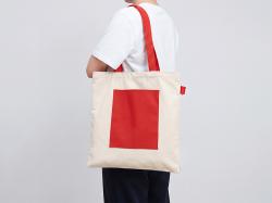 Сумка для покупокTopiс из переработанных материалов с наружным цветным карманом, красный