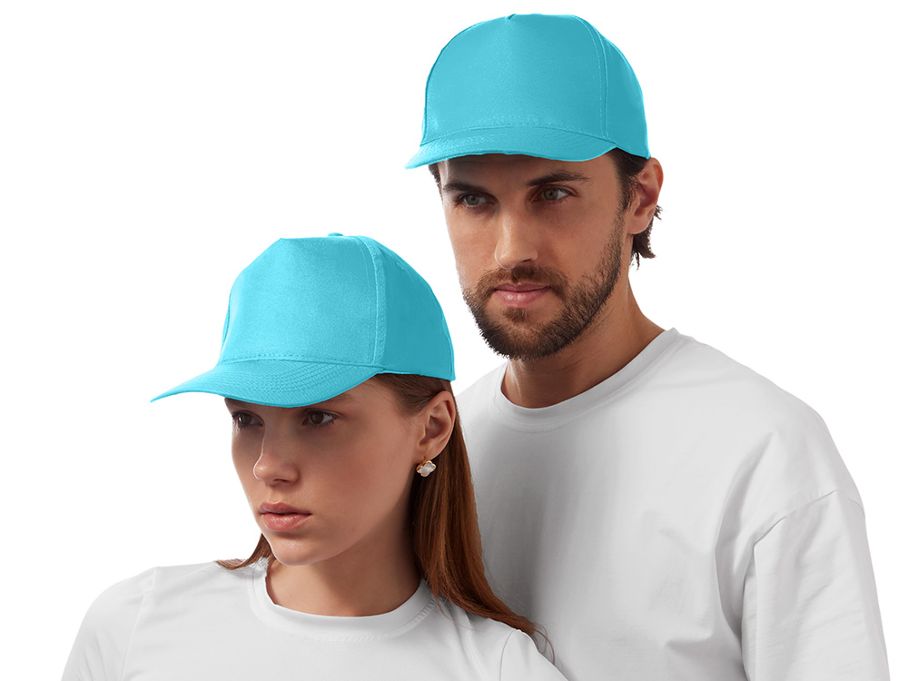 Бейсболка Poly 5-ти панельная 120 гр, лазурный