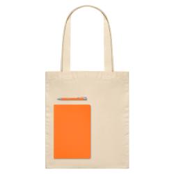 Подарочный набор Lite, оранжевый (шоппер, ежедневник, ручка)