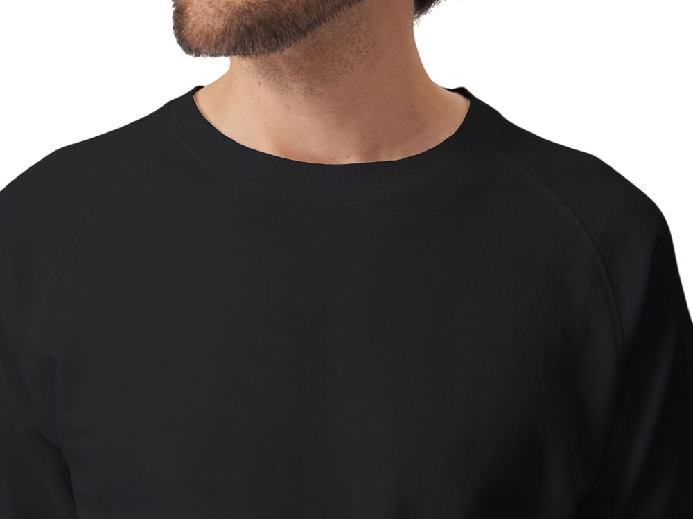 Свитшот с коротким рукавом реглан, черный