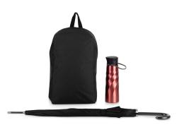 Подарочный набор с бутылкой для воды, зонтом и рюкзаком  Water element , красный