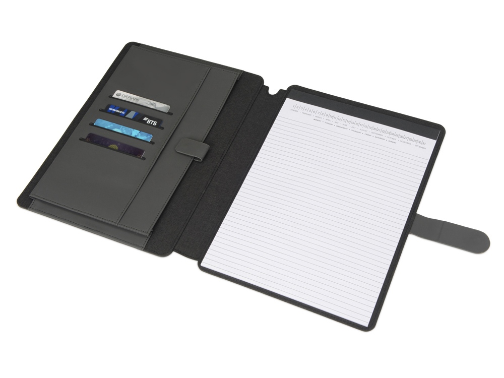 Папка для документов Kadeo с блокнотом, темно-серый (Р) Папка для документов Kadeo с блокнотом, темно-серый (Р)