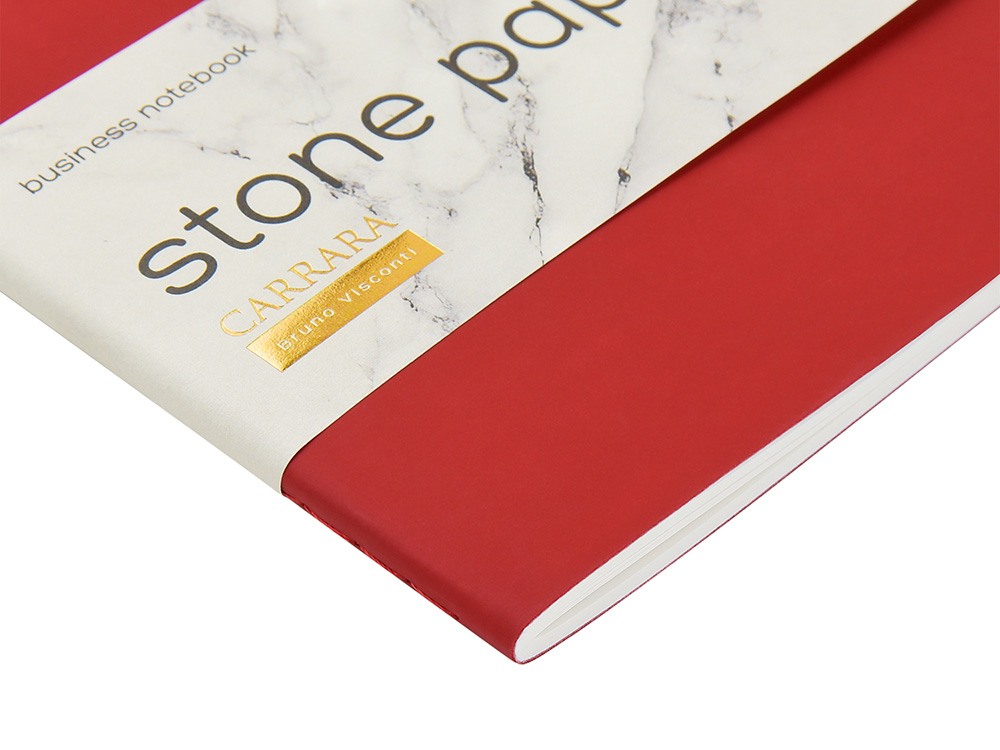 Тетрадь с каменной бумагой А5 Carrara 40 л., линейка, бордовый Тетрадь с каменной бумагой А5 Carrara 40 л., линейка, бордовый
